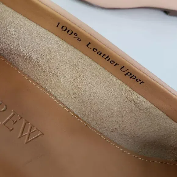 J. Crew Leather Edie Loafers Pointed Tow Beige Women's Size 7 - Picture 6 of 8